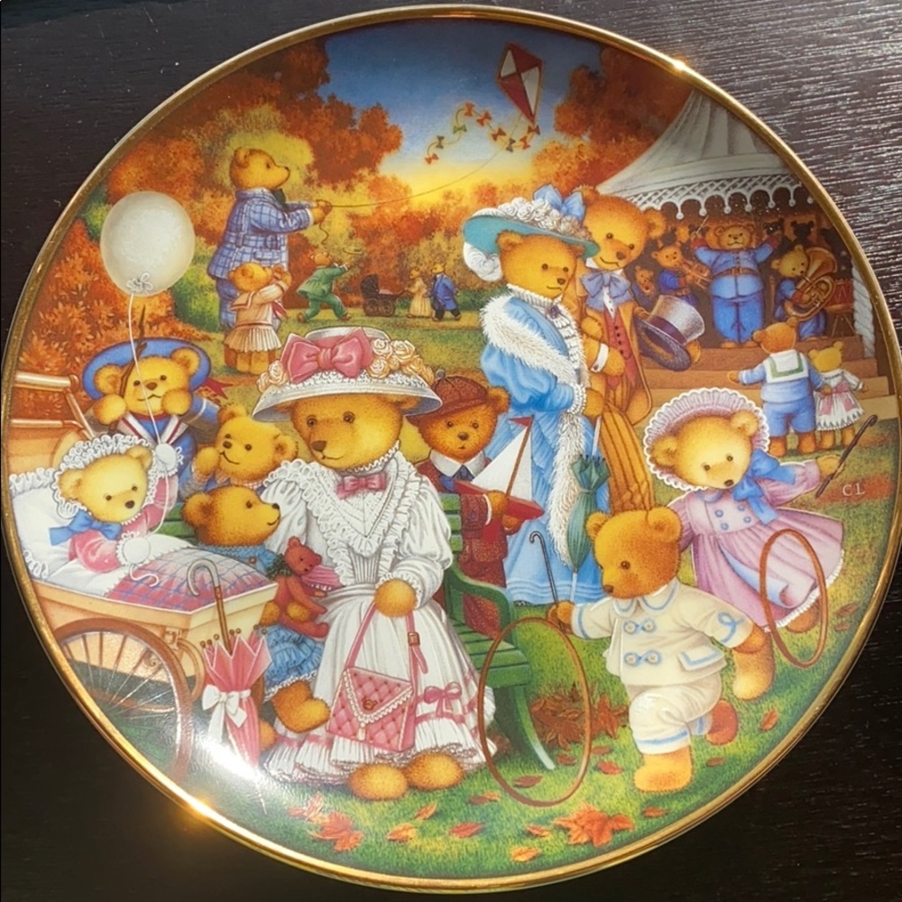 Teddy Bear Outing decorative plate #03962